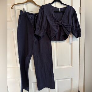 Young Fabulous & Broke Navy Straight Leg Set